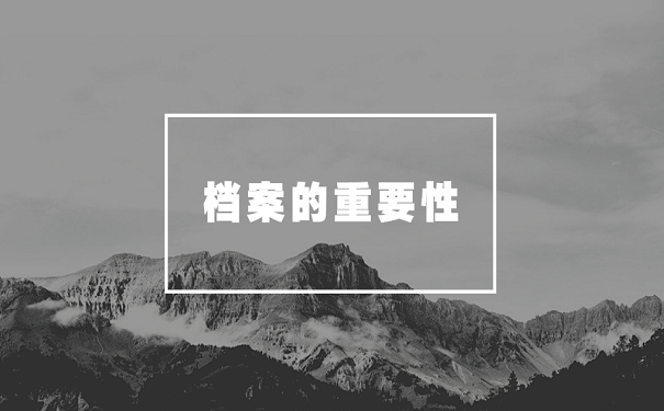 档案的重要性