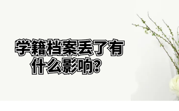 学籍档案丢了有什么影响