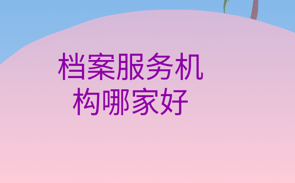 档案服务机构哪家好